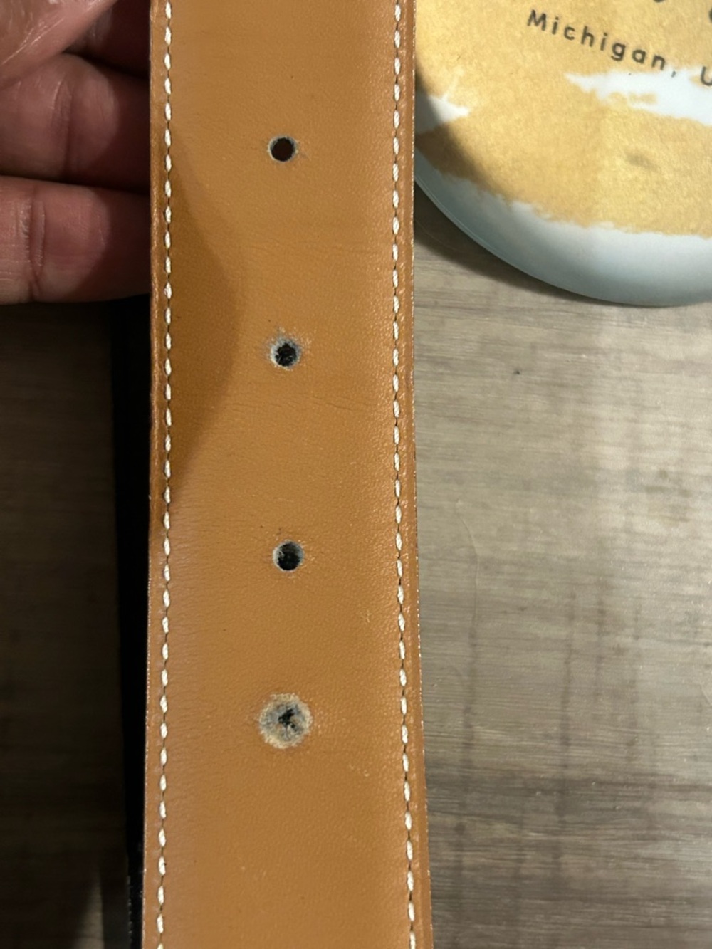 Hermes Tan Leather Belt with Gold H Buckle- Size‎ 70cm - Picture 5 of 10